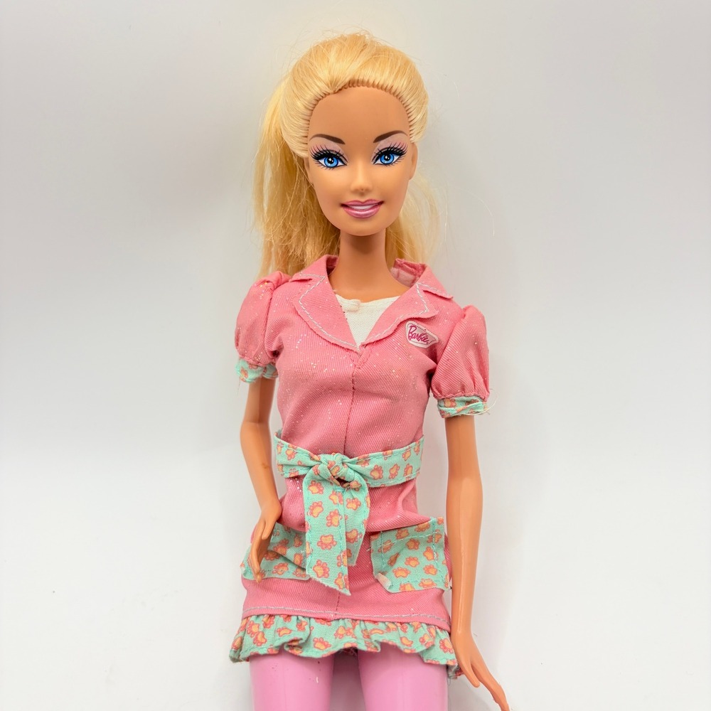 Mattel 2009 Barbie I Can Be Anything Vet Doll Pink Glitter Dress Blonde Toy